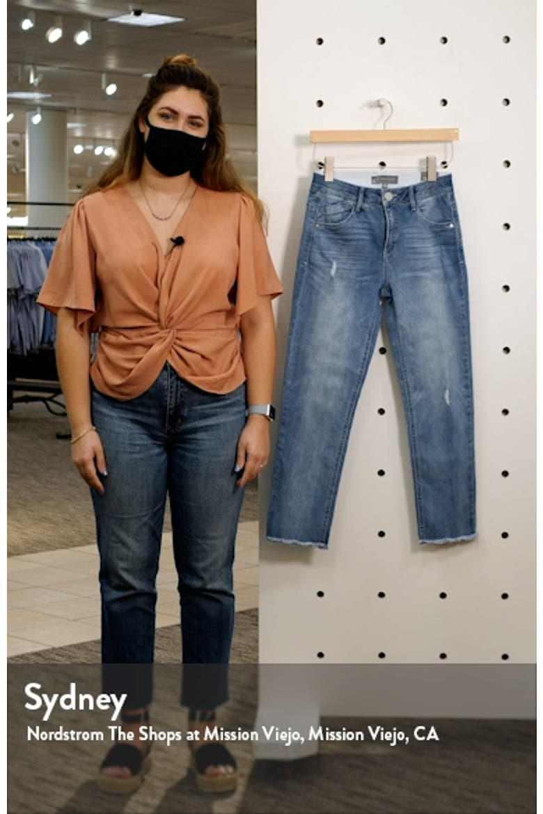 Ab-Solution Distressed High Waist Ankle Straight Leg Jeans (Nordstrom Exclusive) video