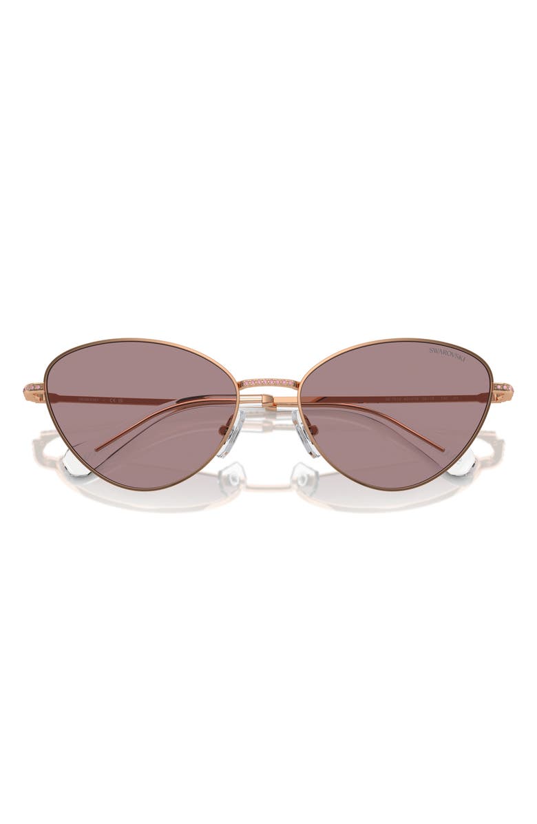 Swarovski 58mm Cat Eye Sunglasses, Alternate, color, Rose Gold