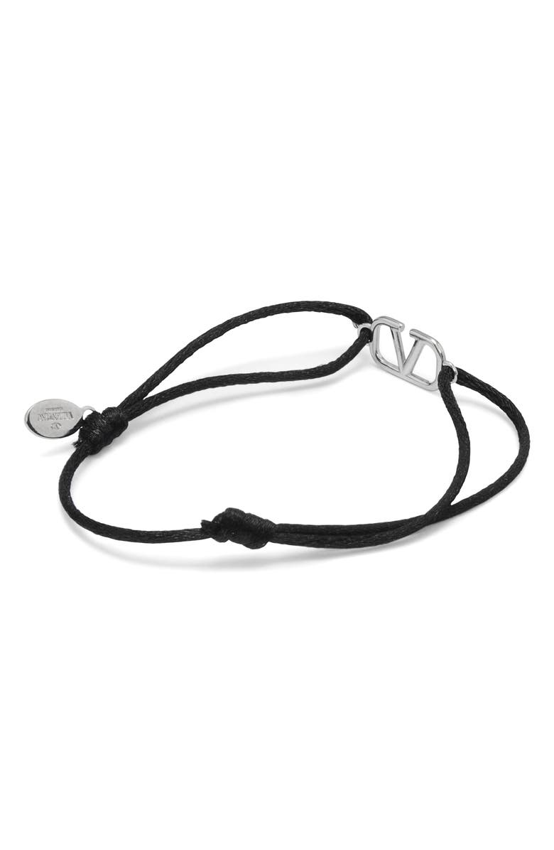 Valentino Garavani Men's VLOGO Cord Slider Bracelet, Alternate, color,