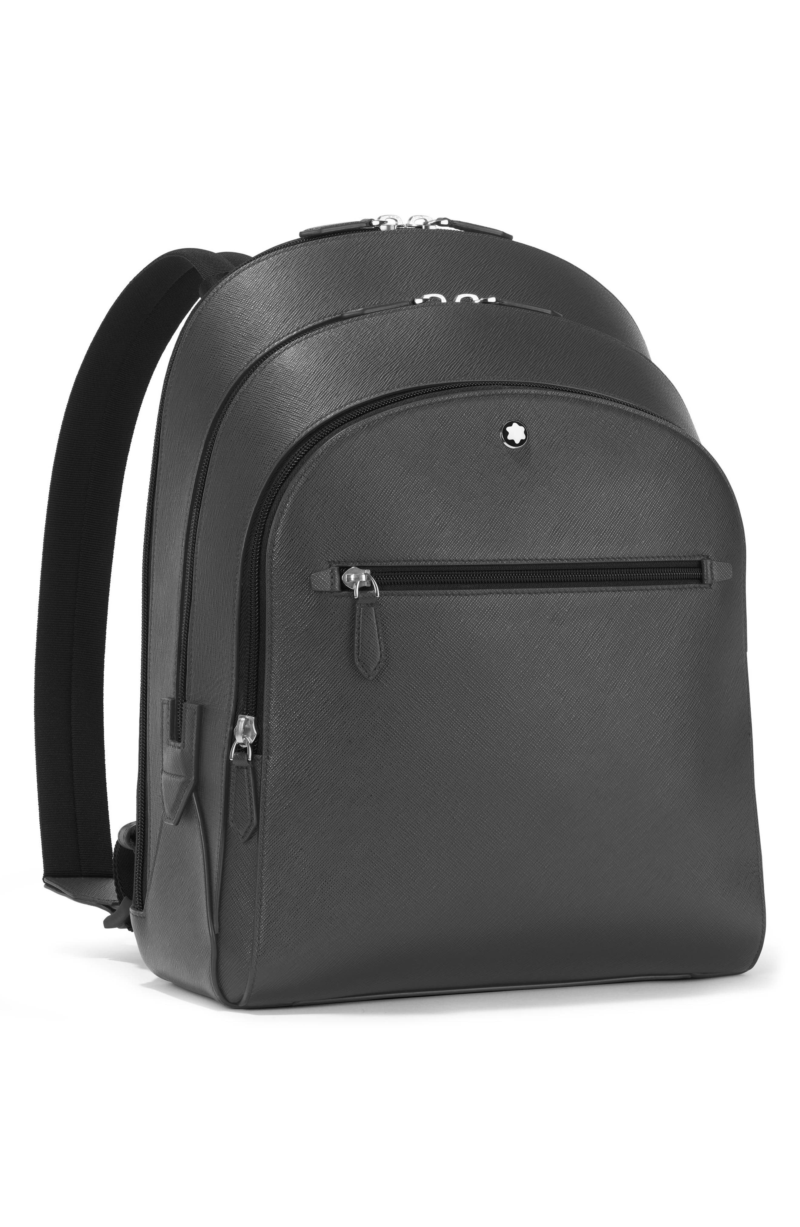 Montblanc Medium Sartorial Leather Backpack, Alternate, color, 