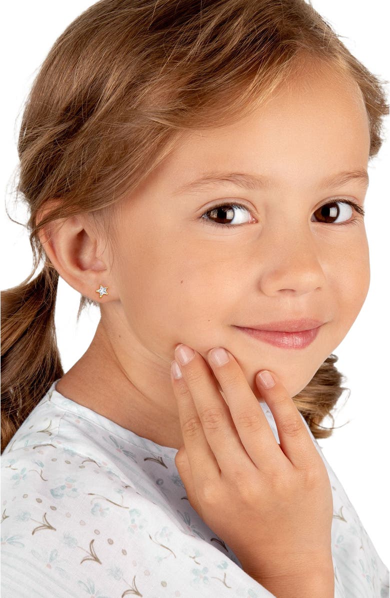 Tiny Blessings 14K Gold Shining Star Studs Screw Back Earrings, Alternate, color,