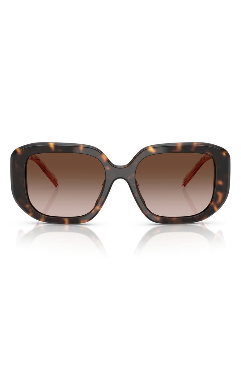 Tory Burch 54mm Irregular Sunglasses, Main, color, Dark Tortoise / Gradient Brown