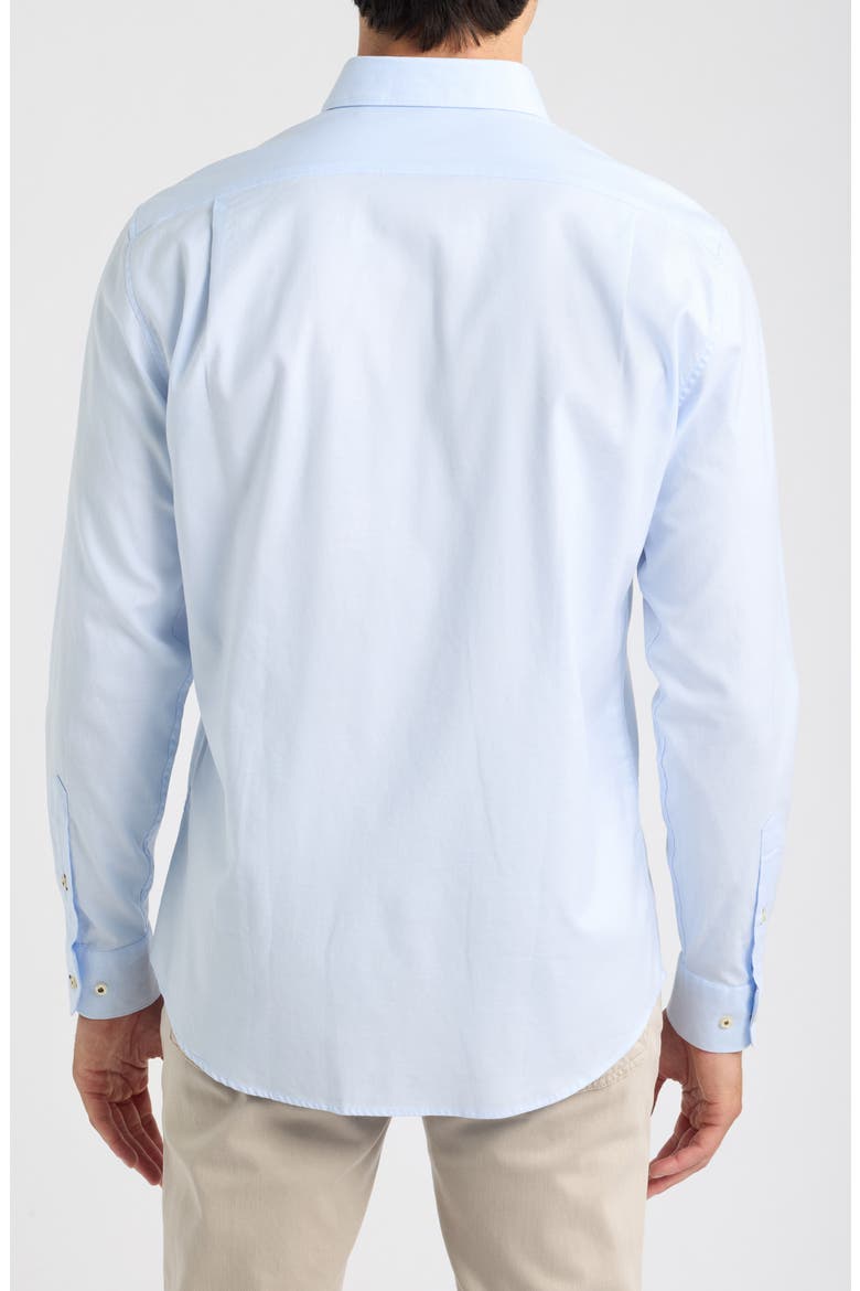 Stretch Twill Solid Long Sleeve Button Up Shirt, Alternate, color, GULF BLUE