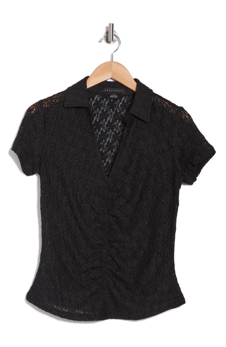 Ruched Lace Polo