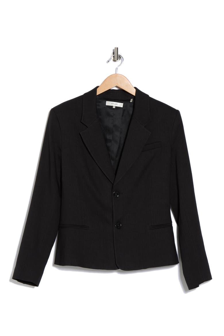 The Femme Organic Linen Blend Blazer, Alternate, color, BLACK