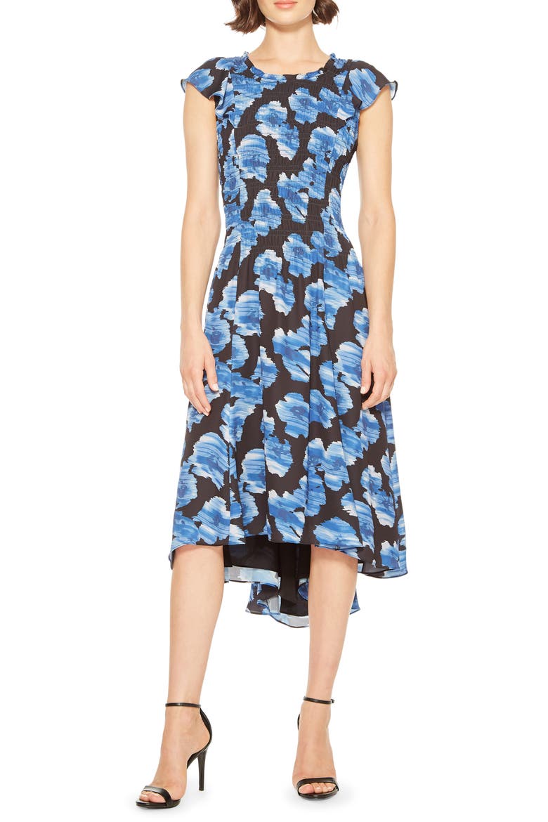 Marcella Floral Print Dress, Main, color, TIDAL RAINS