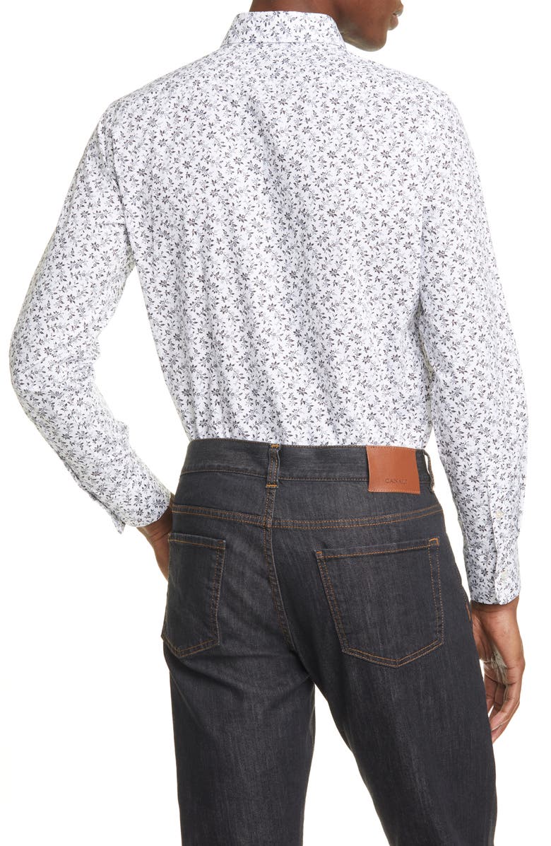 Canali Slim Fit Floral Dress Shirt, Alternate, color, 