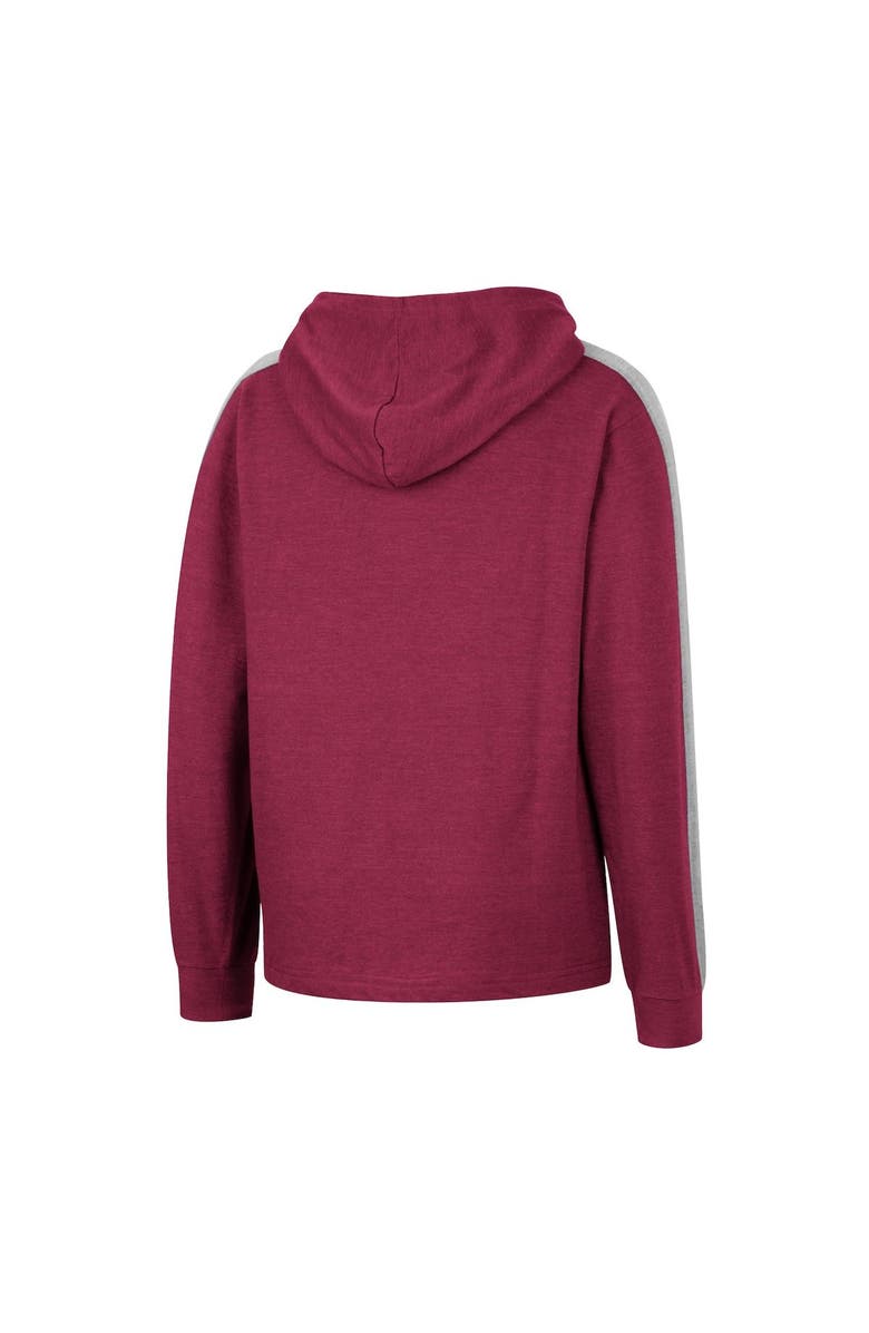 COLOSSEUM Youth Colosseum Heathered Maroon Virginia Tech Hokies Wind Changes Raglan Hoodie T-Shirt, Alternate, color, 