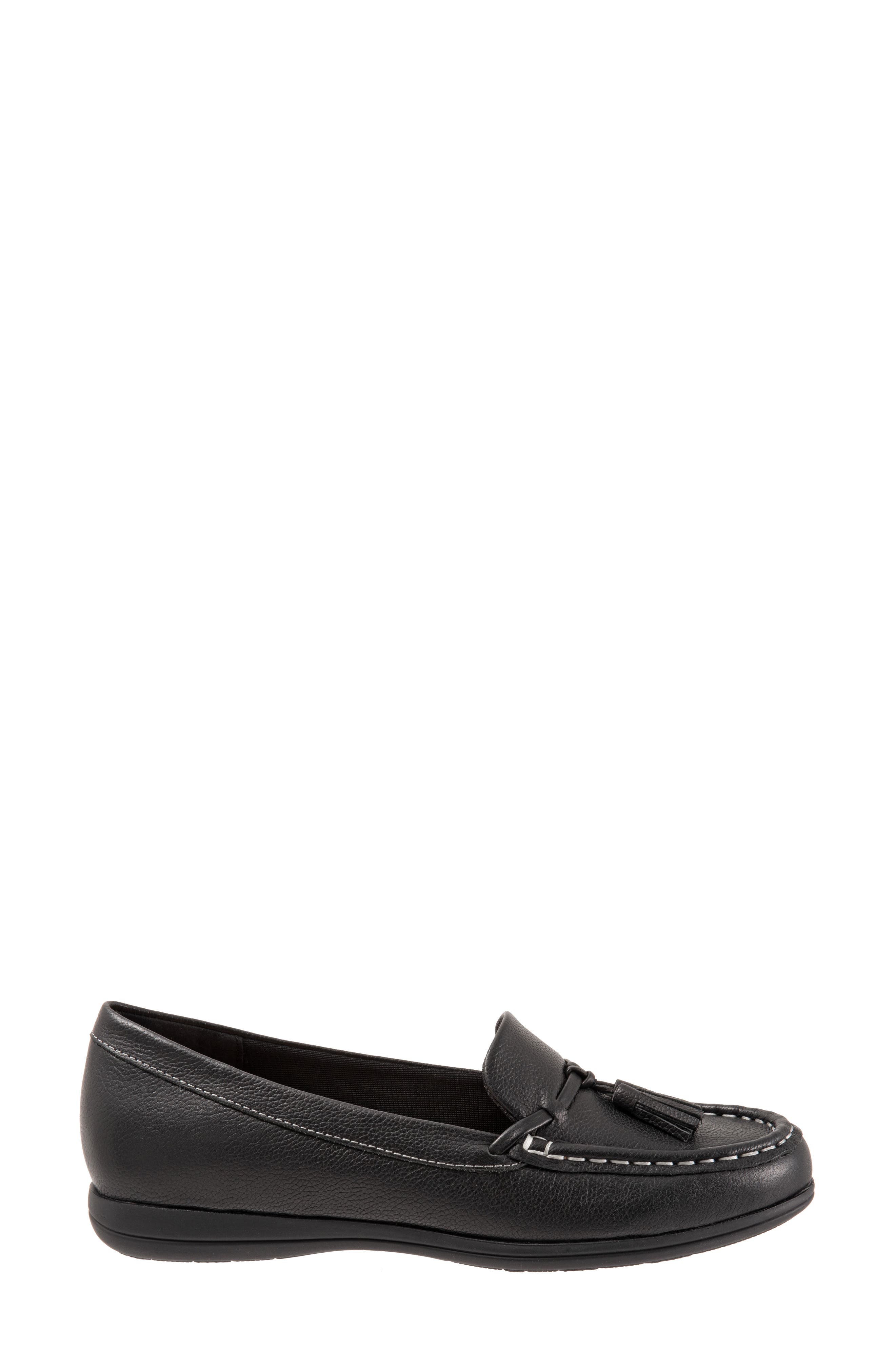Trotters Dawson Tassel Loafer, Alternate, color, Black Leather