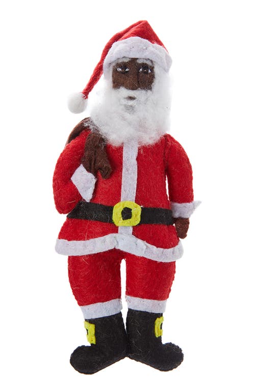 Silk Road Bazaar Handmade Santa Claus Felt Ornament In Multi
