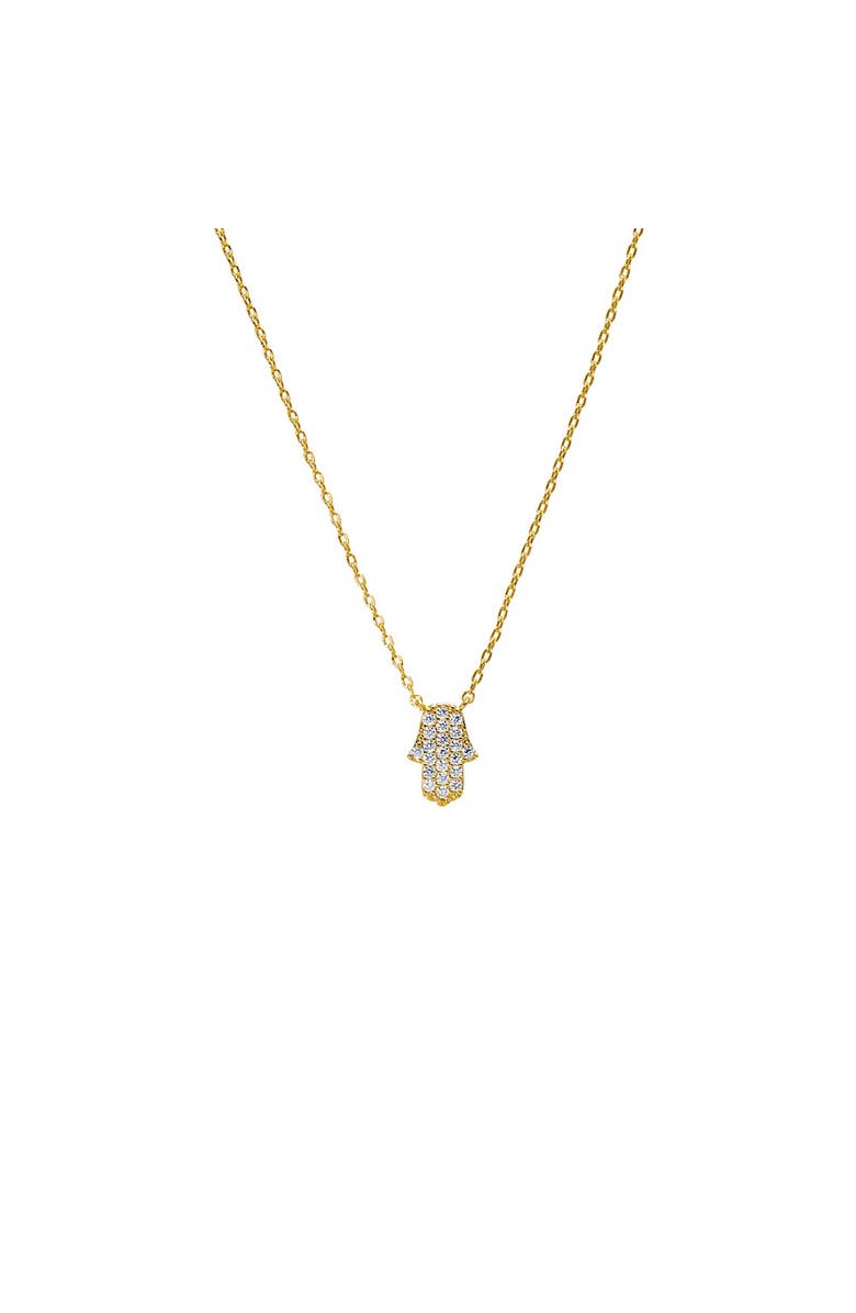 BY ADINA EDEN Pave Hamsa Pendant Charm Necklace, Main, color, Gold