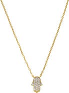 BY ADINA EDEN Pave Hamsa Pendant Charm Necklace
