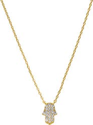 BY ADINA EDEN Pave Hamsa Pendant Charm Necklace