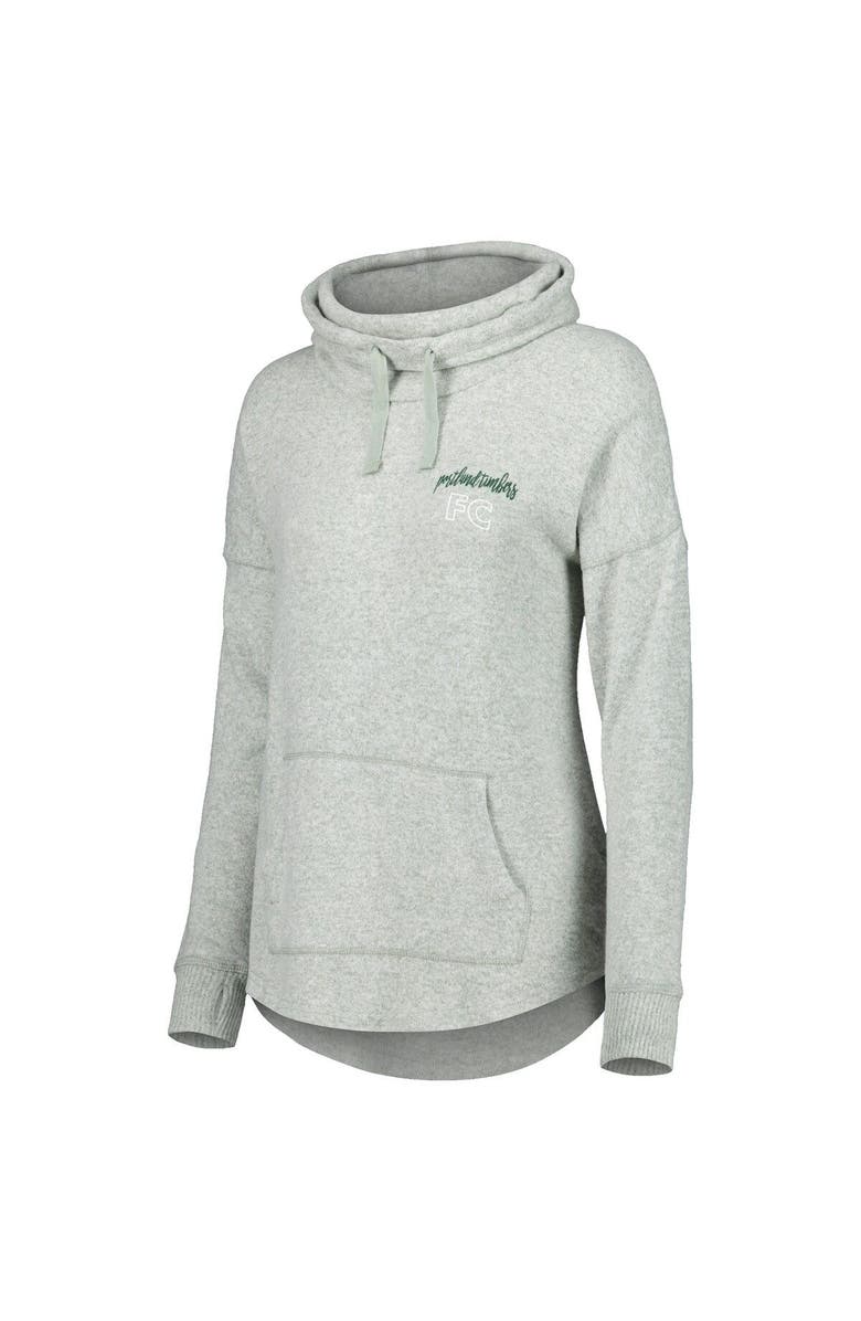 BOXERCRAFT Women's Heathered Green Portland Timbers Cuddle Tri-Blend Pullover Sweatshirt, Alternate, color, Heather Green