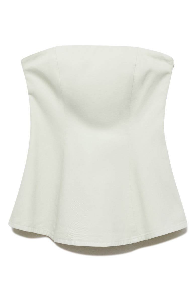 MANGO Strapless Flared Top, Alternate, color, Pastel Green