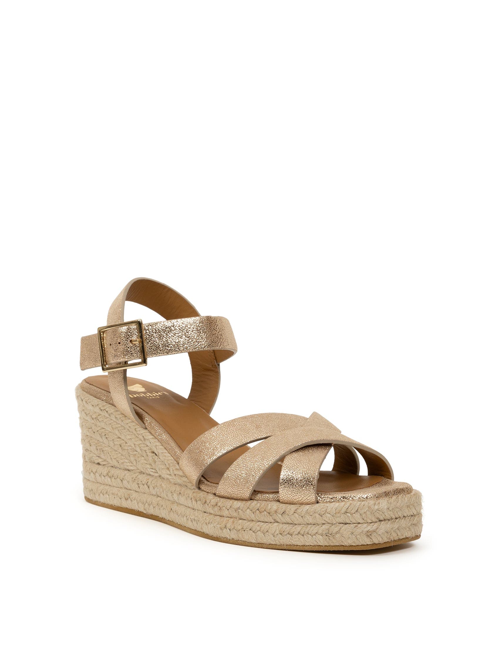 Cléo Espadrille Wedges, Alternate, color, Iridescent Champagne
