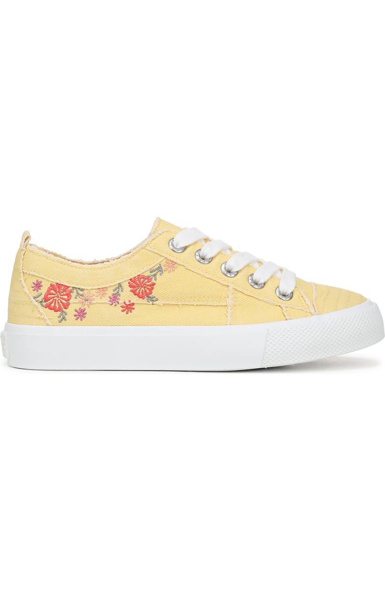 Blowfish Malibu Very Sadie Embroidered Floral Sneaker, Alternate, color, Butter Yellow Canvas