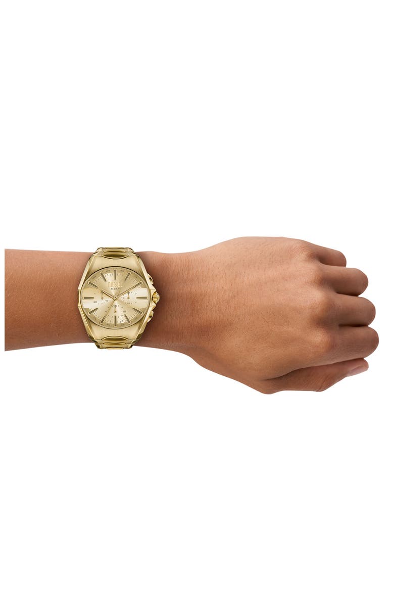 D-Curve Goldtone Chronograph Bracelet Watch, 48mm, Alternate, color, GOLD