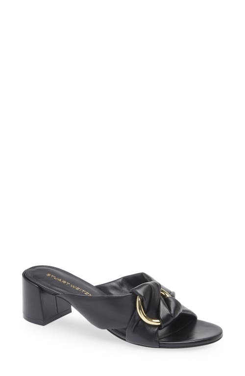 Stuart Weitzman Cece Block Heel Sandal In Black