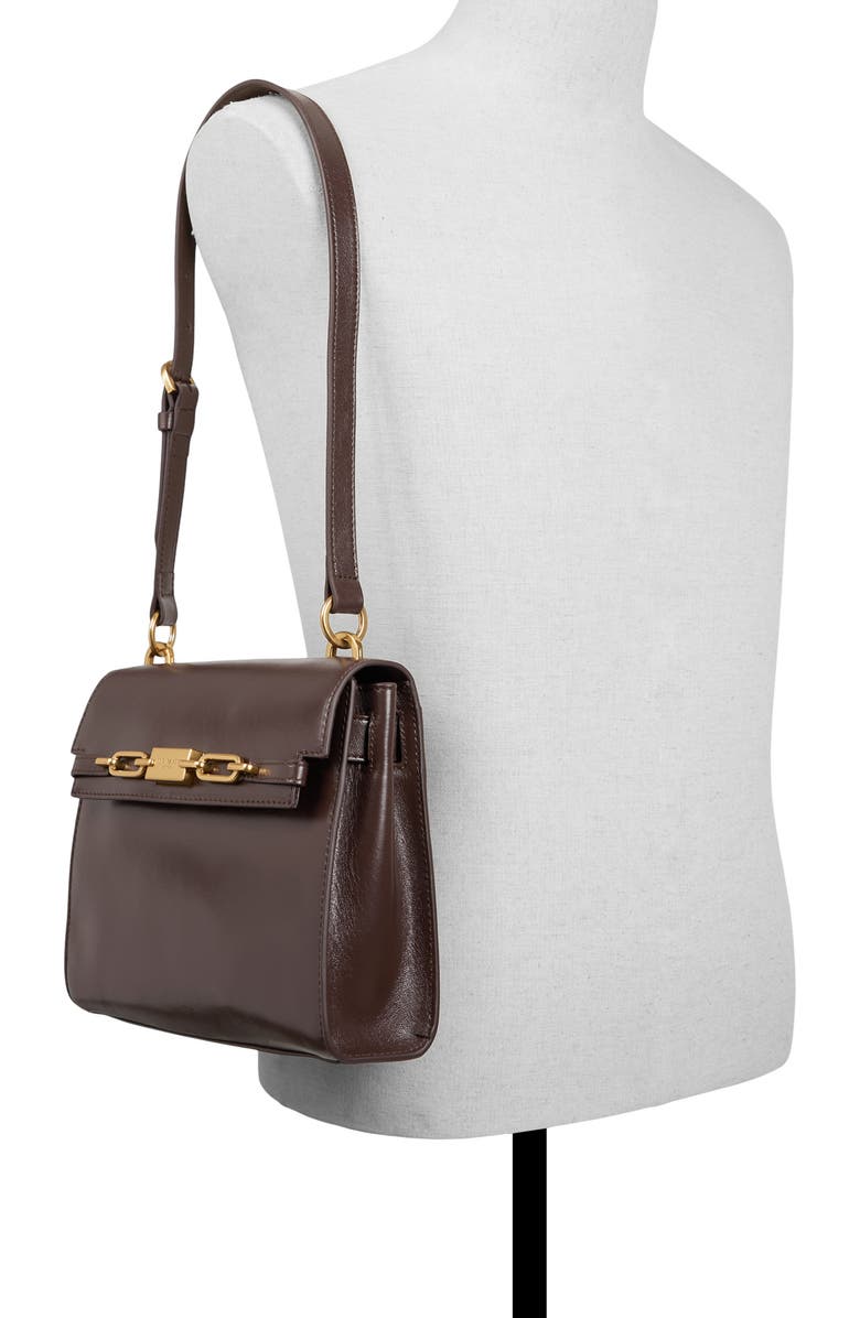 Ted Baker London Judy Leather Shoulder Bag, Alternate, color, Dark Brown