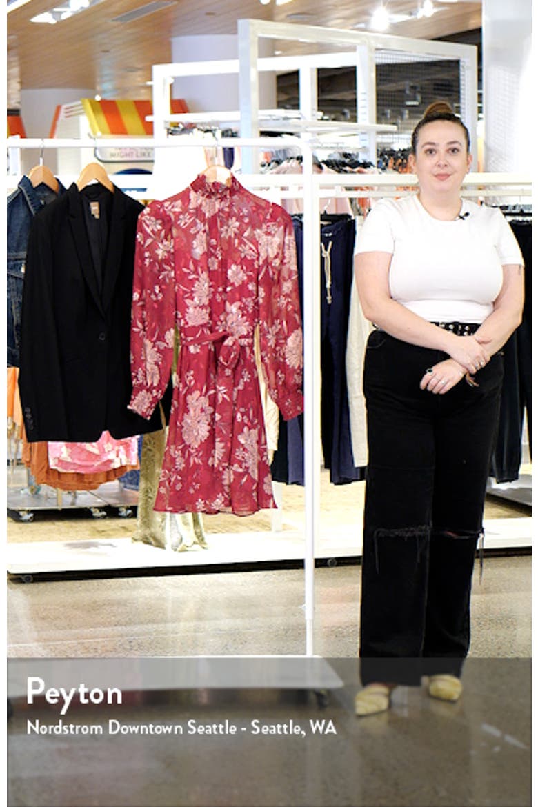 Floral Long Sleeve Mock Neck Dress video