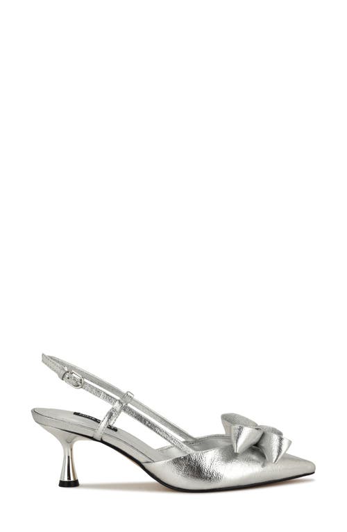 Nine West Raska Slingback Pointed Toe Pump In Gray