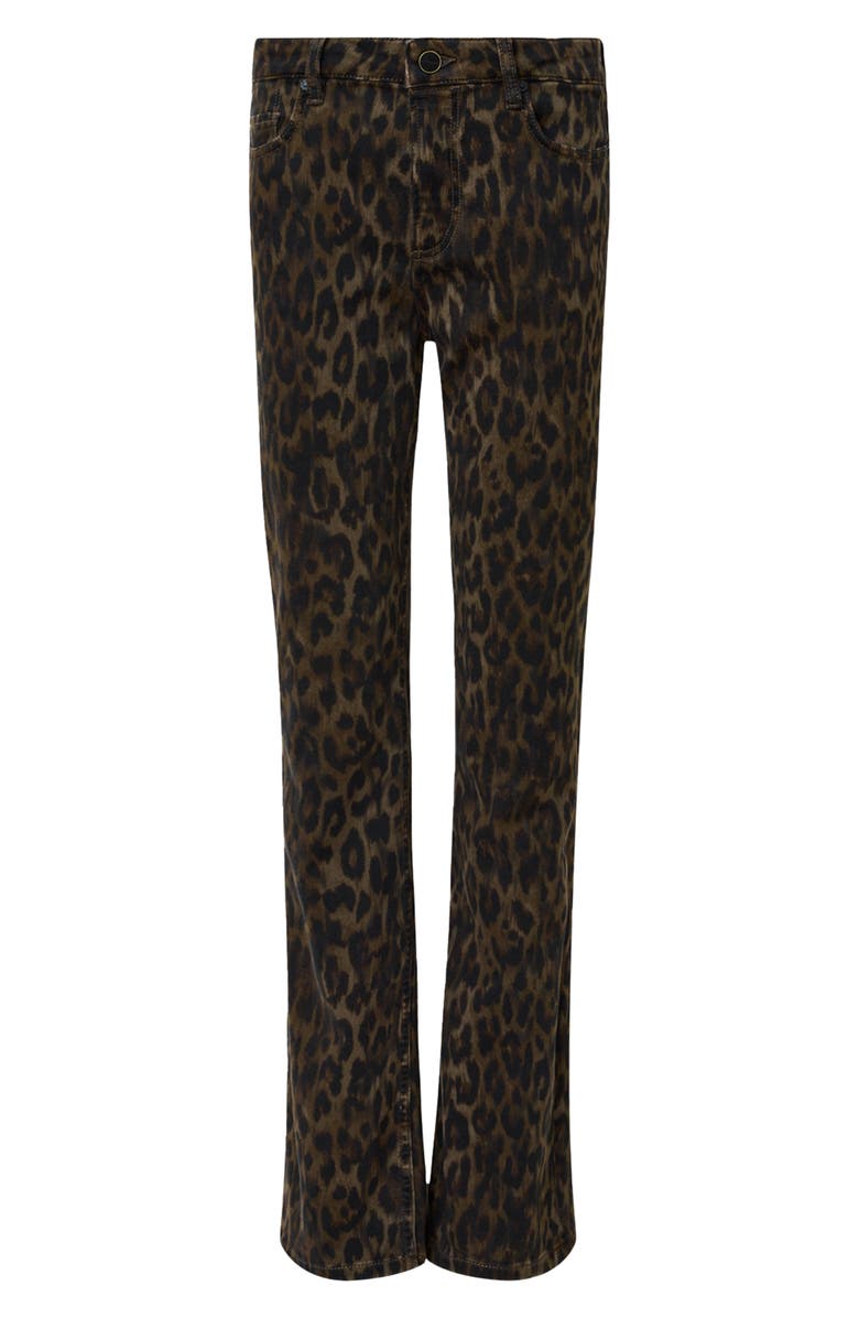 AllSaints Haldan Leopard Print Slim Bootcut Jeans, Alternate, color, Leppo Brown
