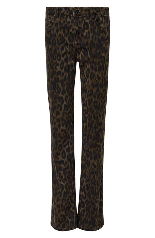 Allsaints Haldan Leopard Print Slim Bootcut Jeans In Animal Print