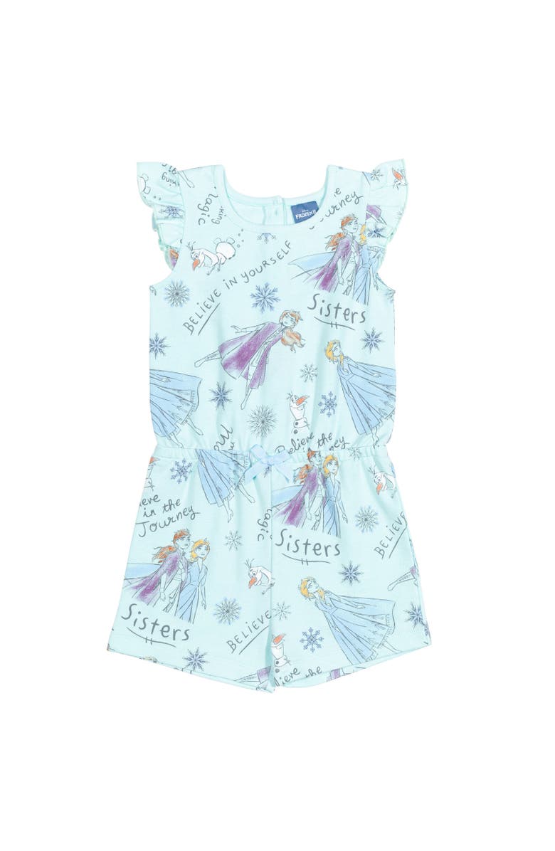 Disney Sleeveless Skater Romper, Main, color, Frozen Blue