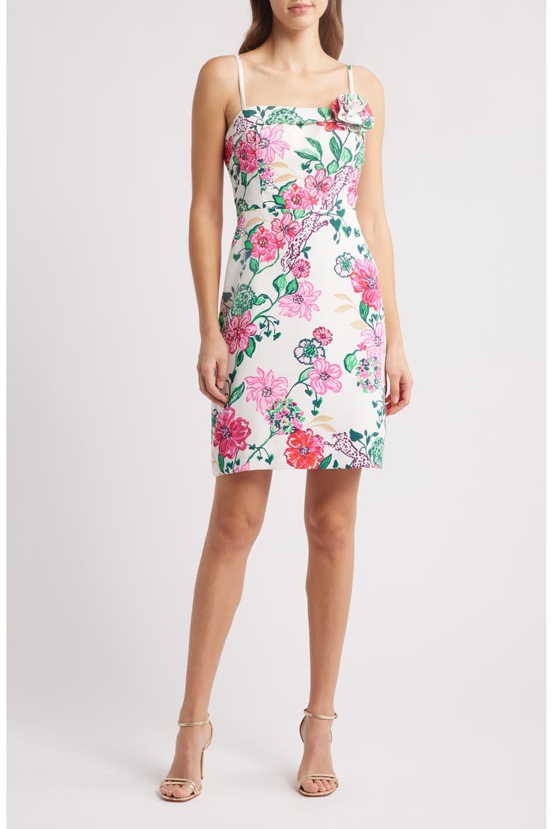 Nickola Floral Print Sleeveless Dress, Main, color, COCONUT