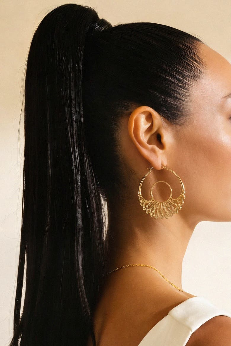 Iris Hoops, Alternate, color, Gold