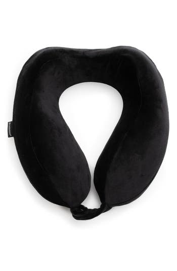 Brookstone Ultra Dorm Memory Foam Neck Pillow In Black