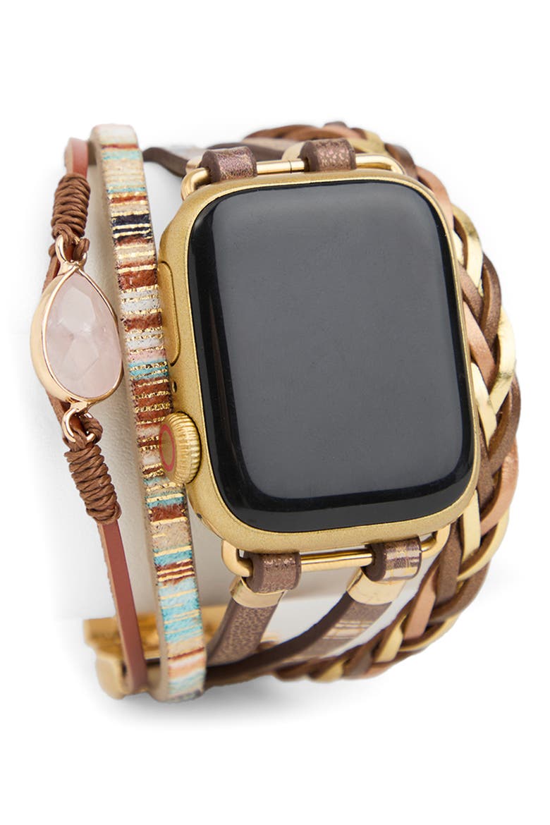 Crystal Boho Apple Watch® Watchband, Alternate, color, BROWN MULTI