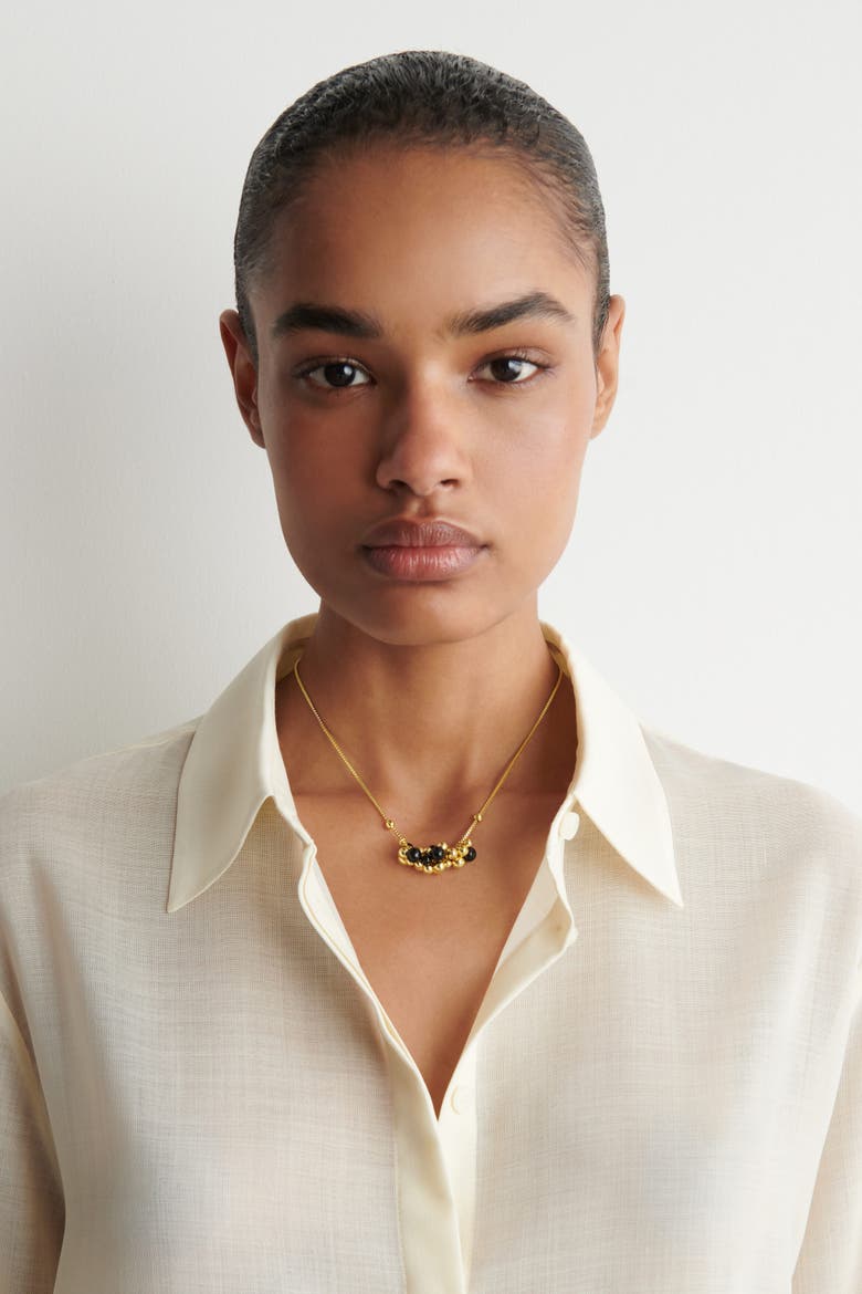 Clustered Beaded Necklace, Alternate, color, GOLD