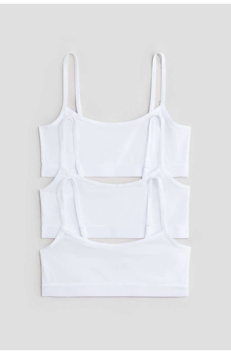 H&M 3-pack Jersey Tops, Main, color, White