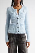 R13 Elongated Shrunken Kid Mohair & Merino Wool Blend Cardigan
