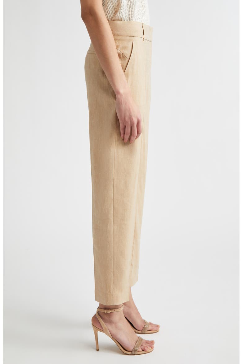 Drago Linen & Wool Slub Twill Ankle Pants, Alternate, color, 173 TAUPE COGNAC