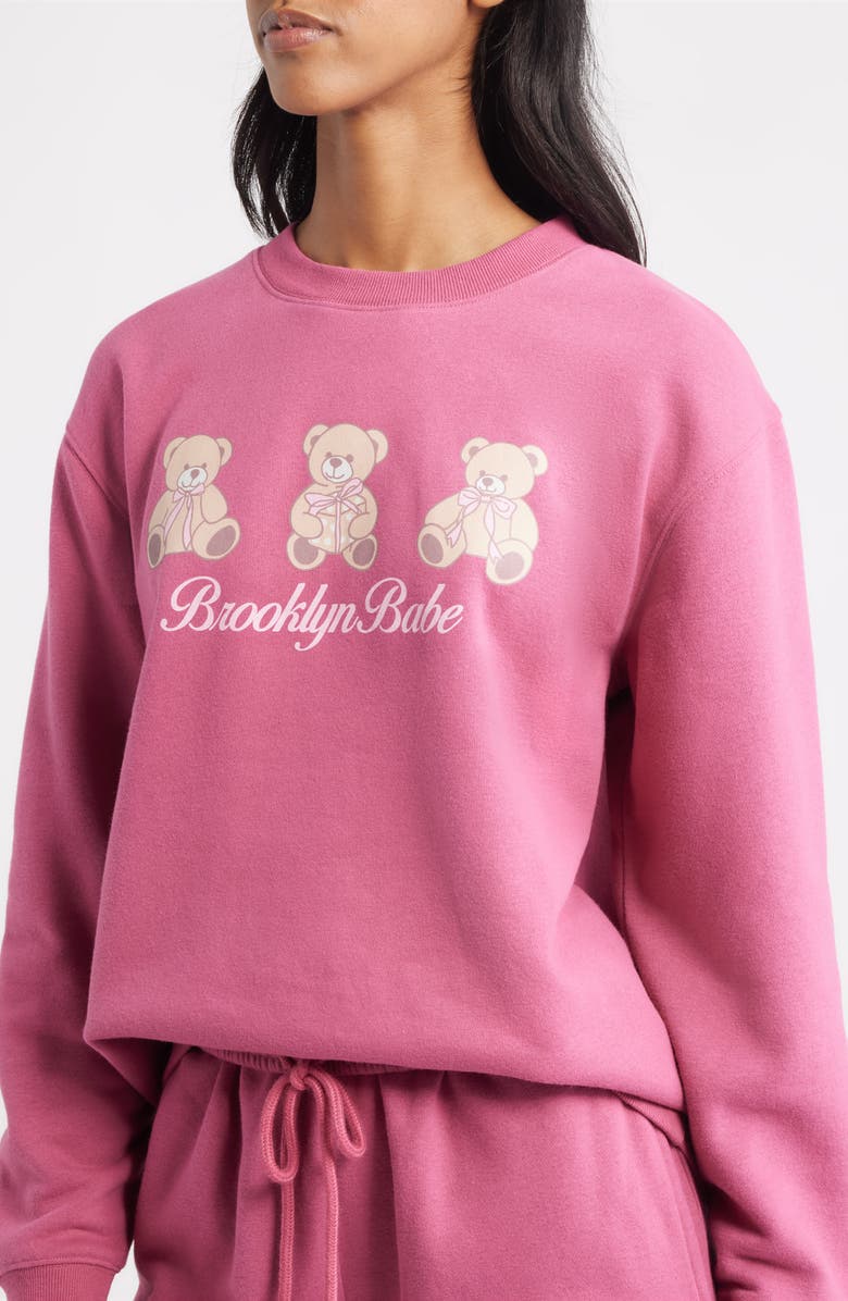 Vinyl Icons Brooklyn Teddies Graphic Sweatshirt, Alternate, color, Red