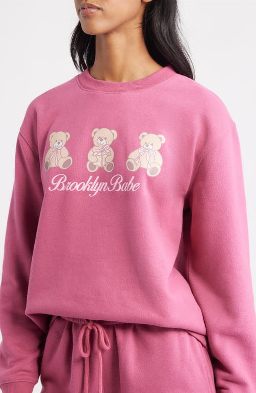 Vinyl Icons Brooklyn Teddies Graphic Sweatshirt In Pink