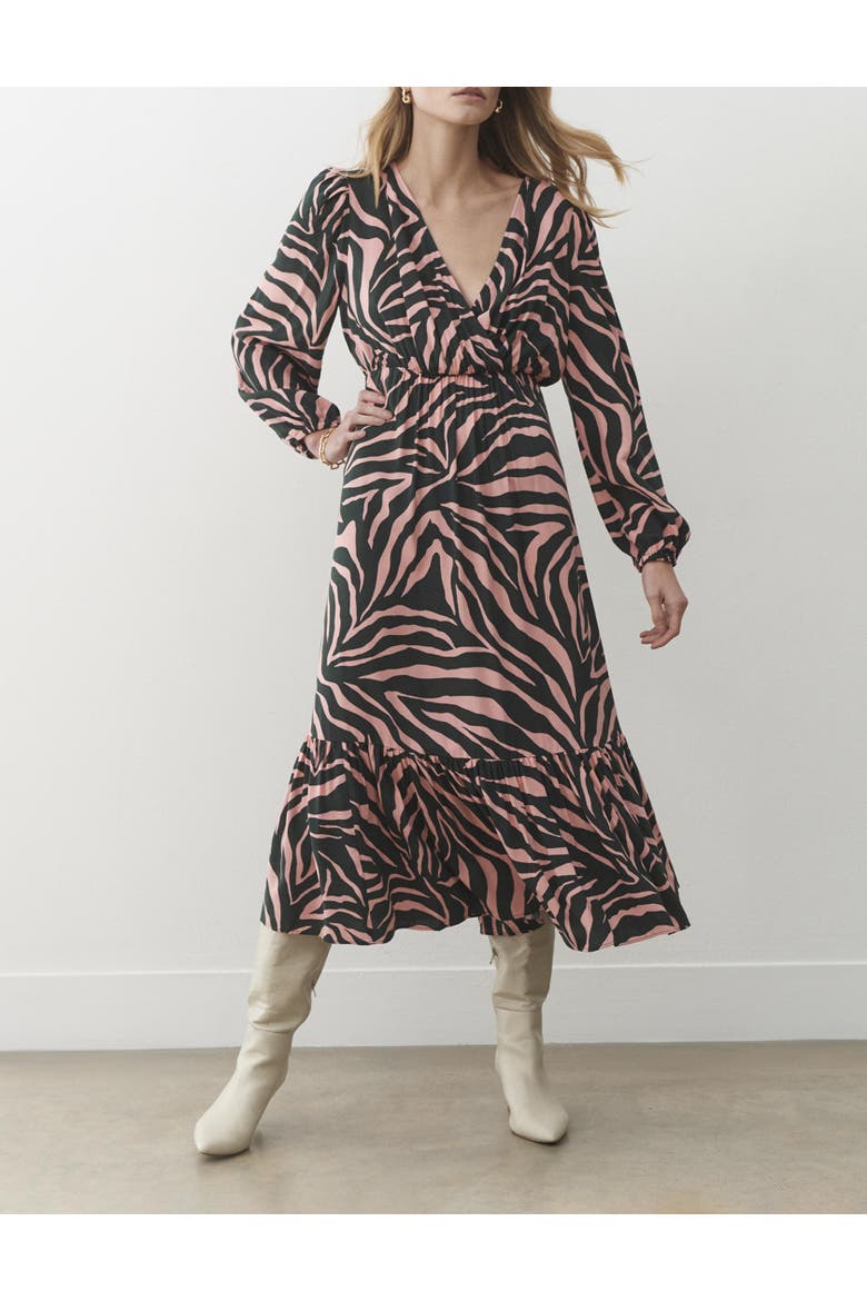 Suzie Animal Print Midi Dress, Alternate, color, Pink Leopard
