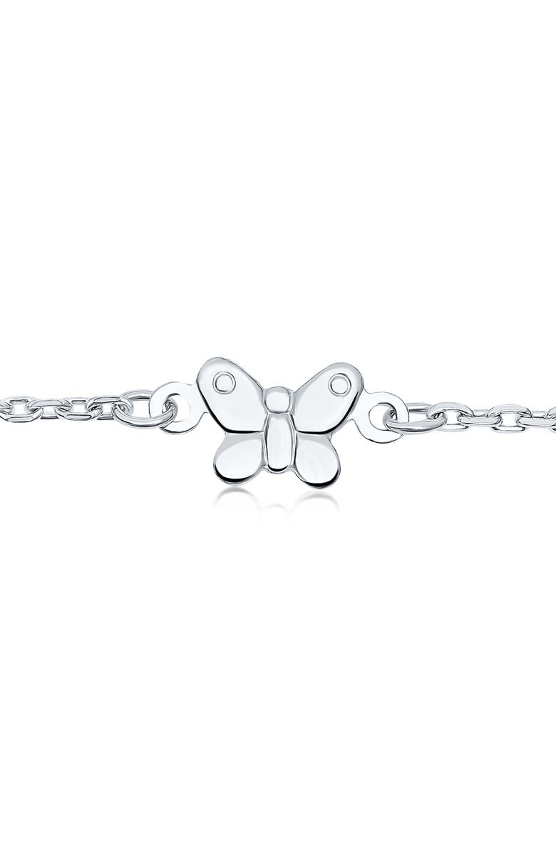 BLING JEWELRY Sterling Silver Butterfly Charm Anklet, Alternate, color,