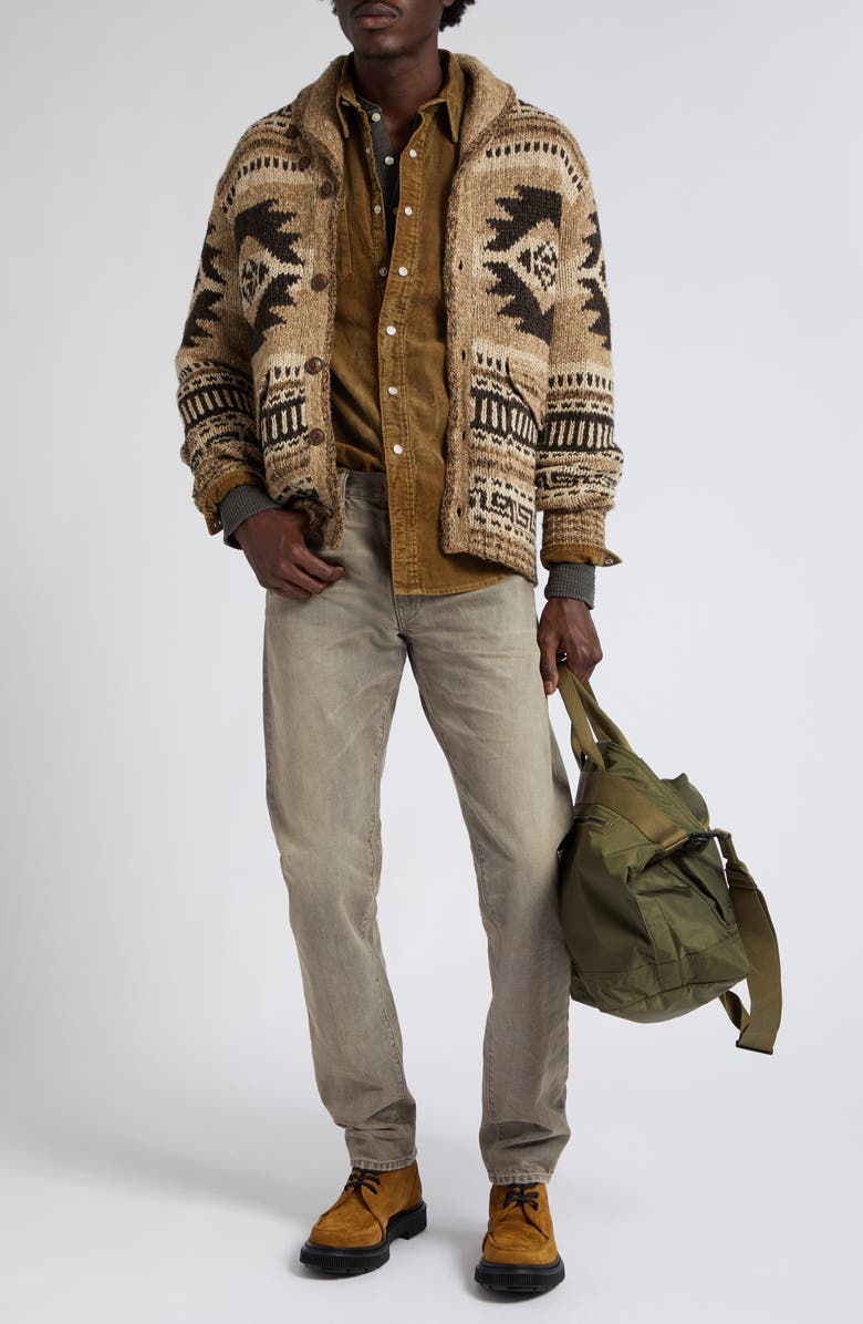 Double RL Buffalo West Slim Fit Corduroy Western Snap-Up Shirt, Alternate, color, Tan