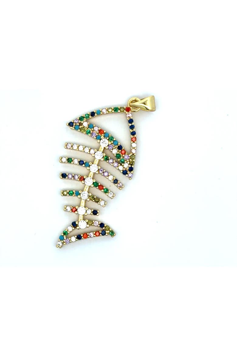 Multicolor Fish Bone Pendant, Alternate, color, Yellow