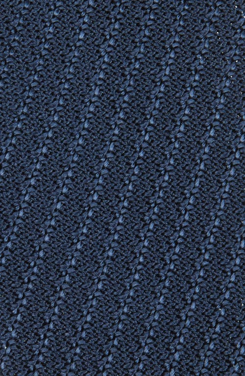 Brioni Knit Silk Tie In Blue