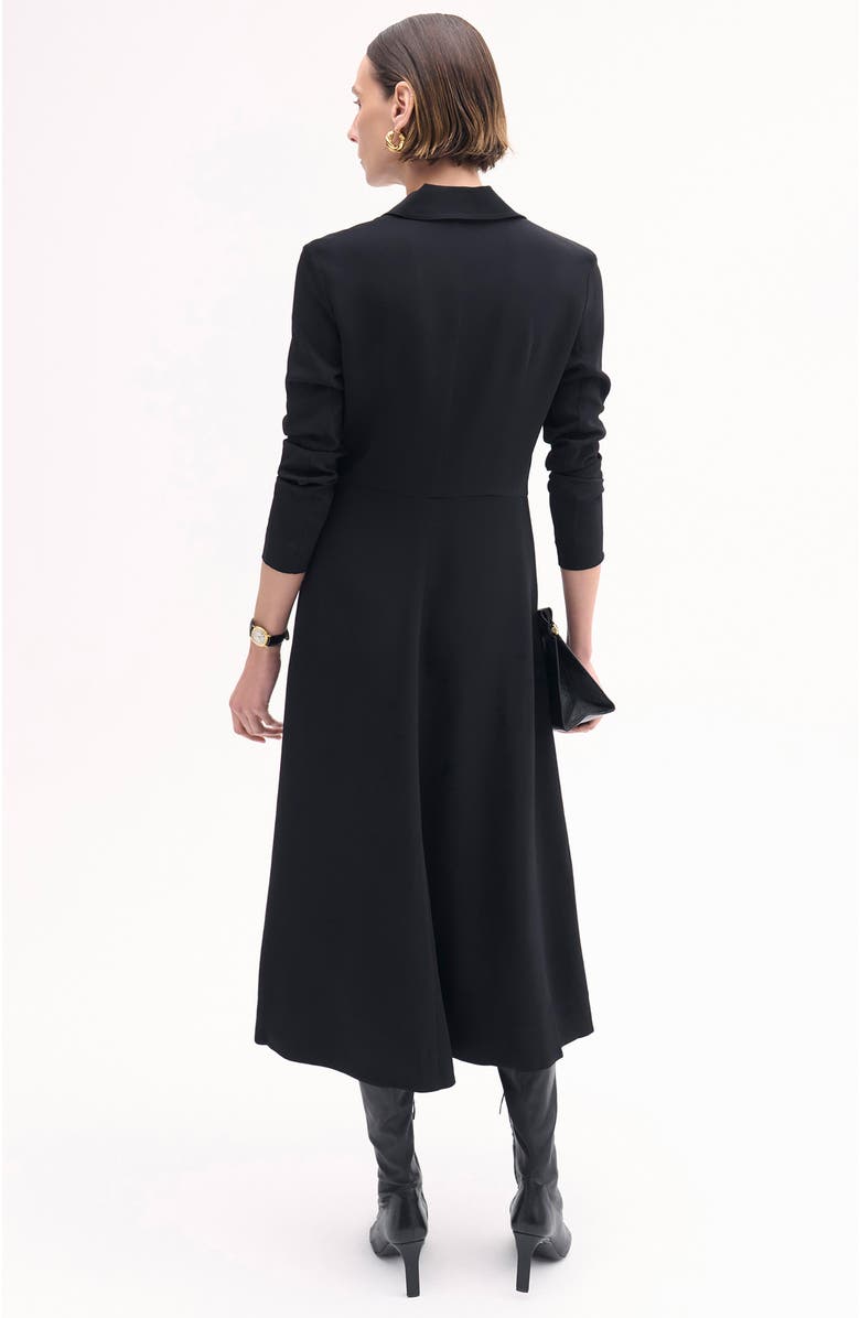 CO Long Sleeve Shirt Dress in Crepe, Alternate, color, 