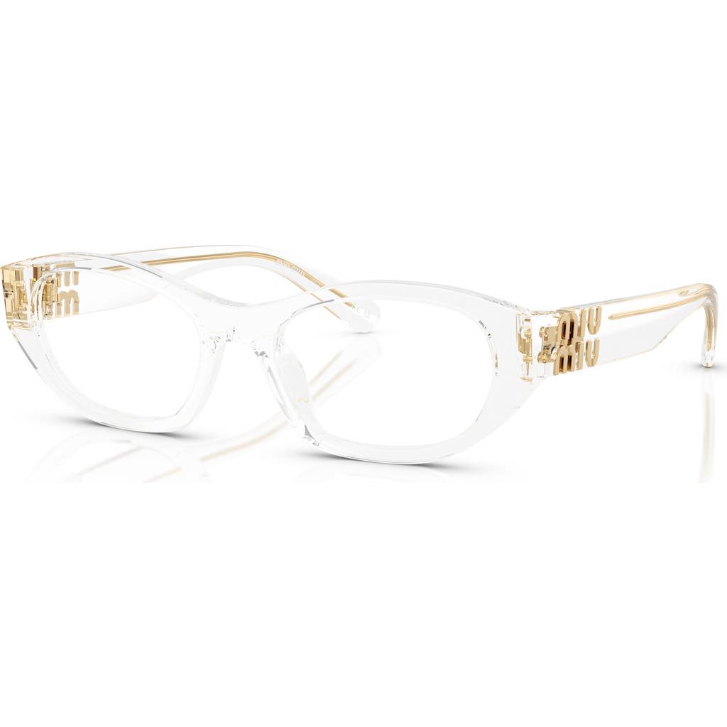 Miu Miu 51mm Irregular Optical Glasses In Gold
