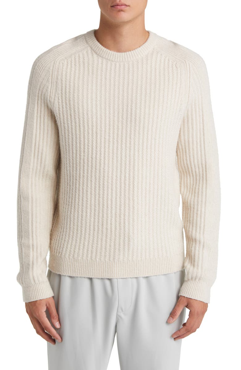 Reiss Millerson Textured Wool & Cotton Blend Crewneck Sweater, Main, color,