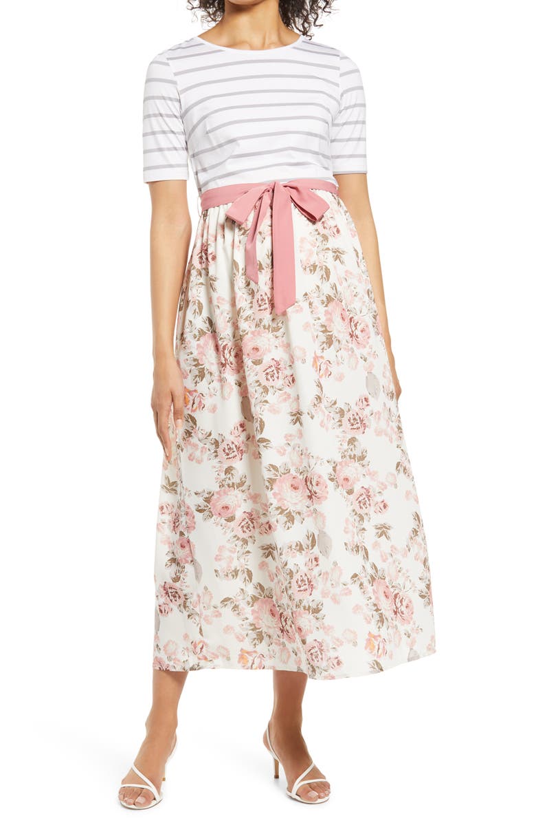 Savi Mom Florence Tie Waist Maternity Maxi Dress, Main, color, 