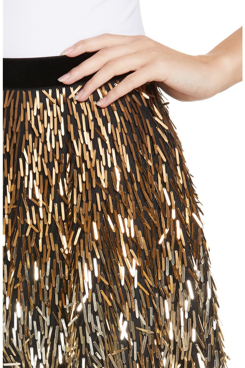 Cina Embellished Miniskirt, Alternate, color, BLACK/ GOLD OMBRE