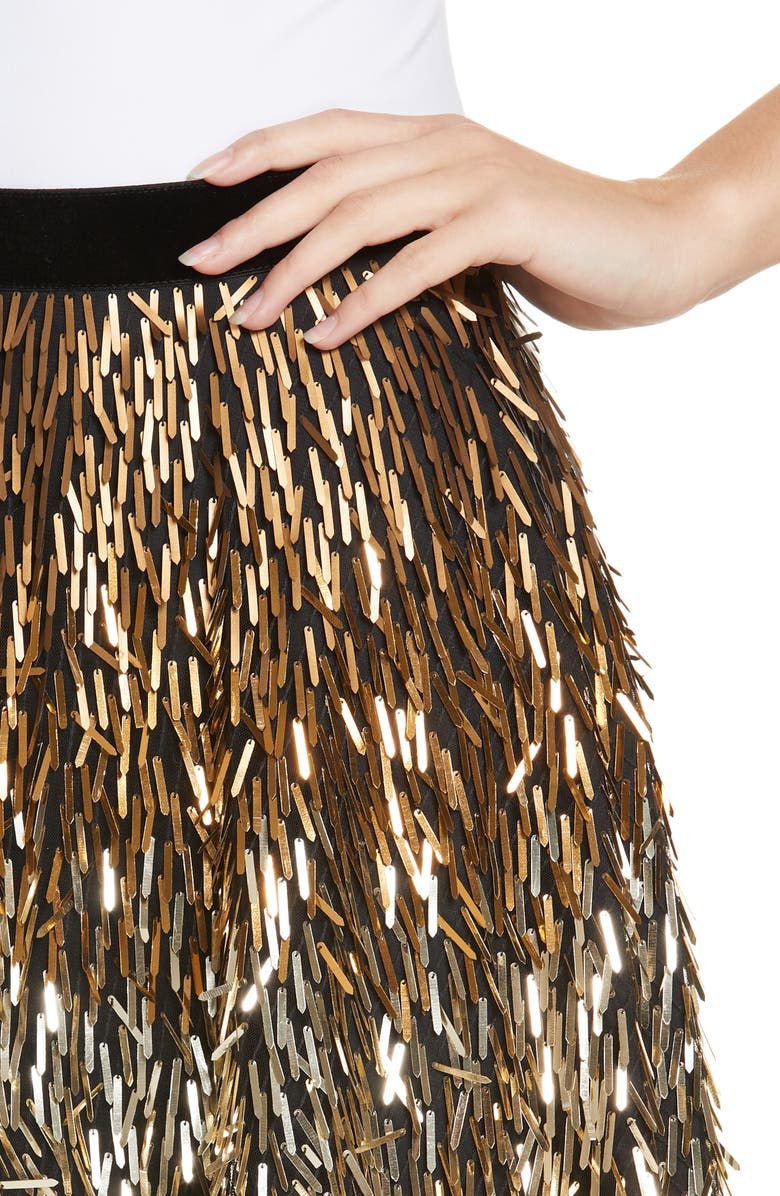 Alice + Olivia Cina Embellished Miniskirt, Alternate, color, 